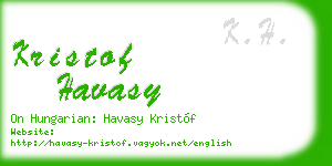 kristof havasy business card