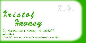 kristof havasy business card